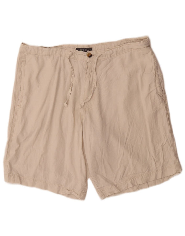 Shorts chino masculino Marks & Spencer W38 XL linho branco