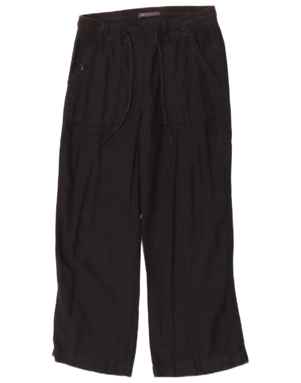 Calça casual feminina de perna larga Marks & Spencer Reino Unido 8 pequena W28 L27 preta