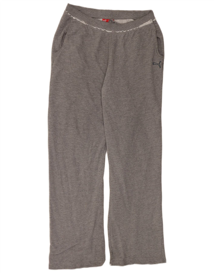 Calça de treino feminina Puma UK 16 grande algodão cinza