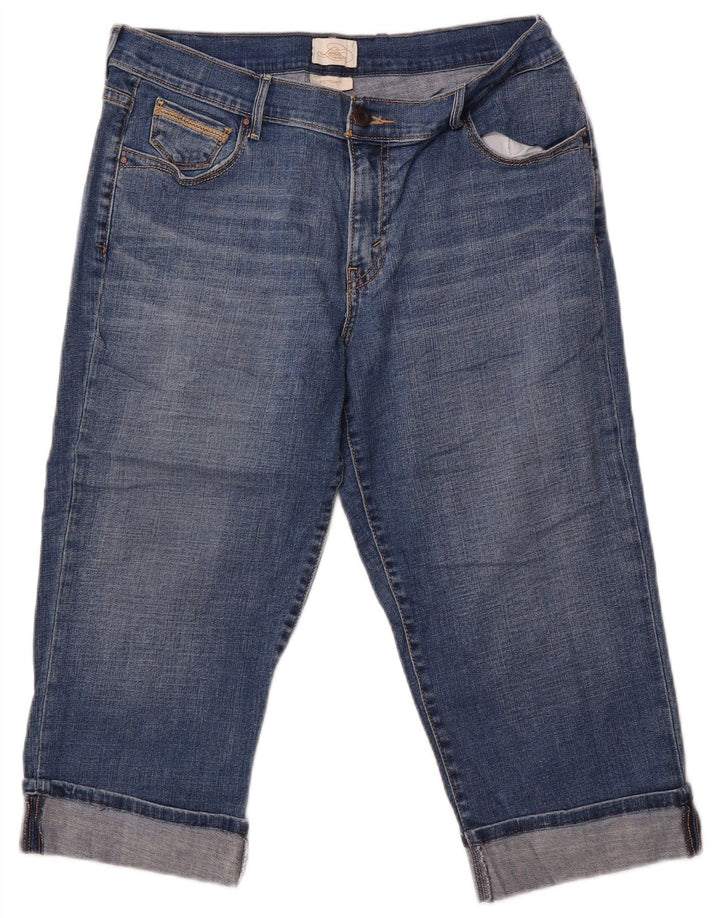 Calça jeans feminina Levi's 515 Capri US 12 grande W34 L18 azul algodão