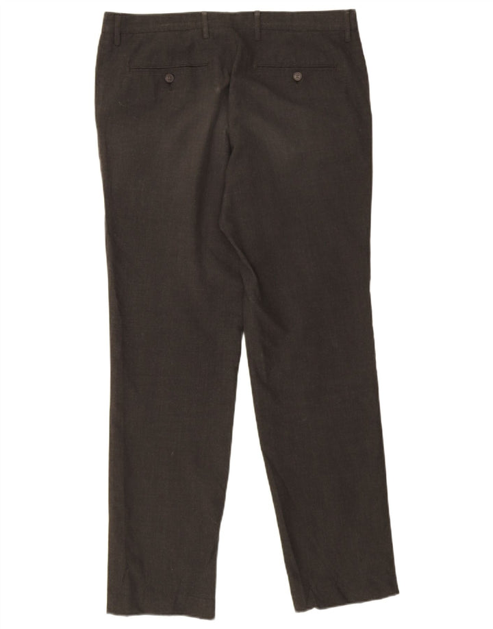 Calça Chino Masculina Slim Fit Marks & Spencer W34 L31 Cinza Houndstooth