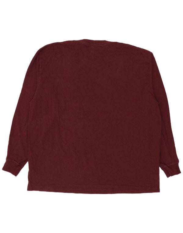 Carhartt Mens Loose Fit Top Manga Longa XL Borgonha Algodão