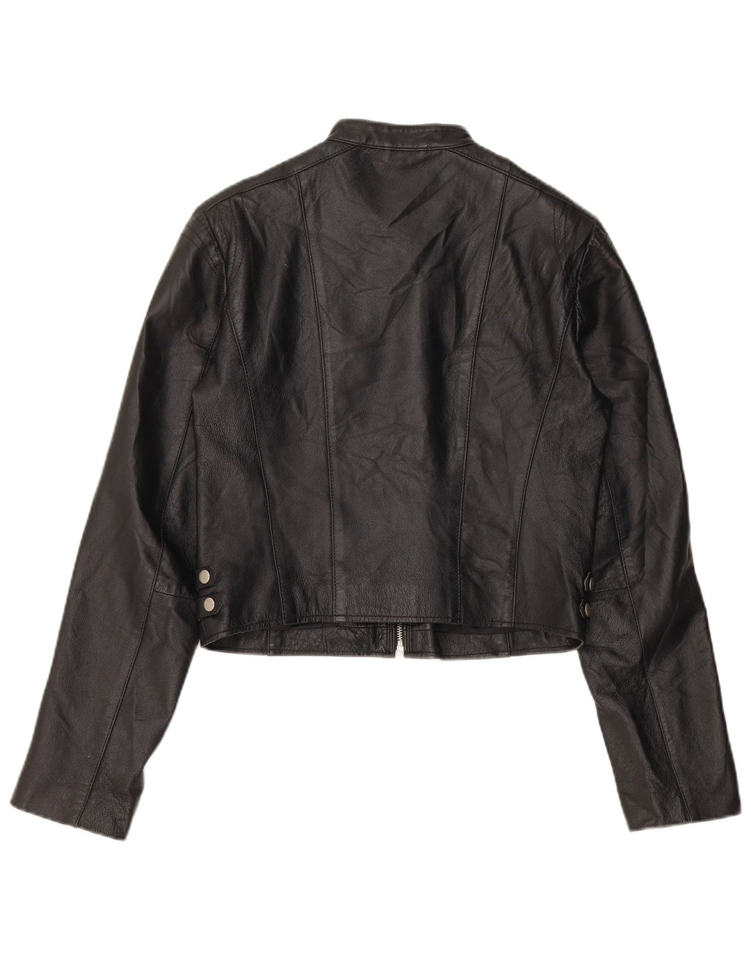 Jaqueta feminina de couro cropped Conbipel IT 44 couro preto médio