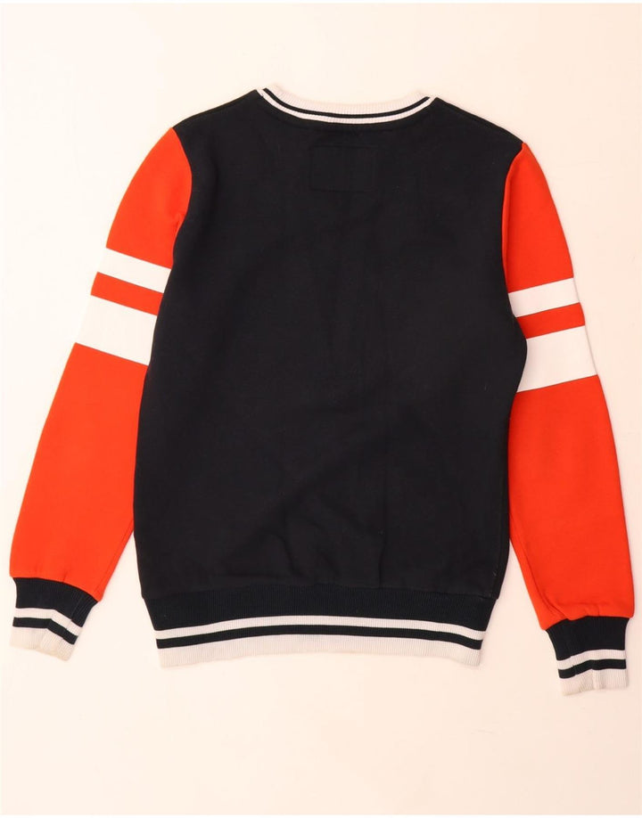 Superdry moletom gráfico masculino jumper médio preto colorblock algodão