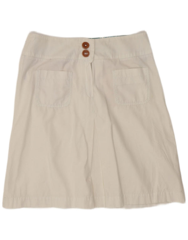 Saia feminina Boden A-Line UK 16 grande W32 algodão branco
