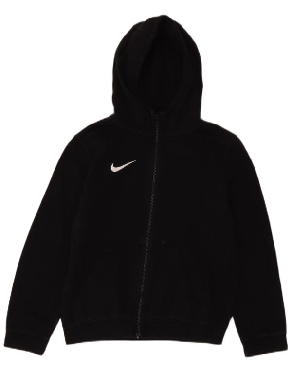 Suéter Nike Boys Zip com capuz 10-11 anos médio preto algodão