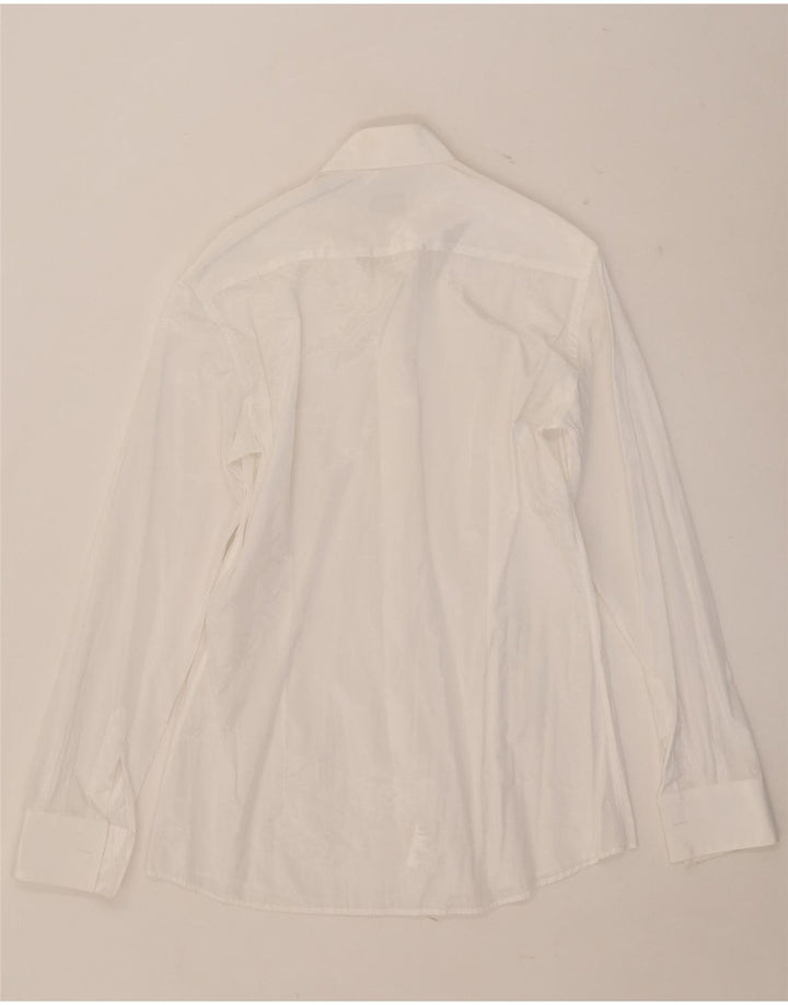 Camisa masculina Carlo Pignatelli tamanho 38 15 poliéster branco médio