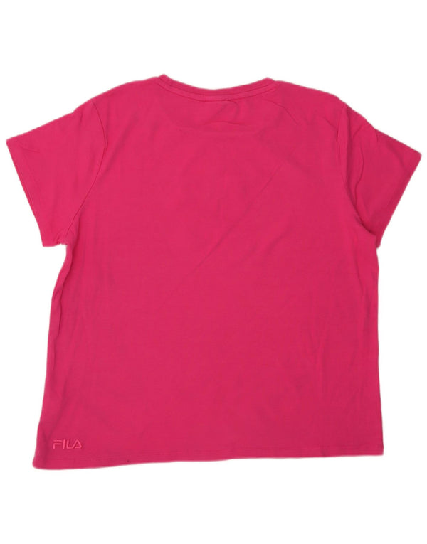 Camiseta feminina Fila Graphic UK 18 XL algodão rosa