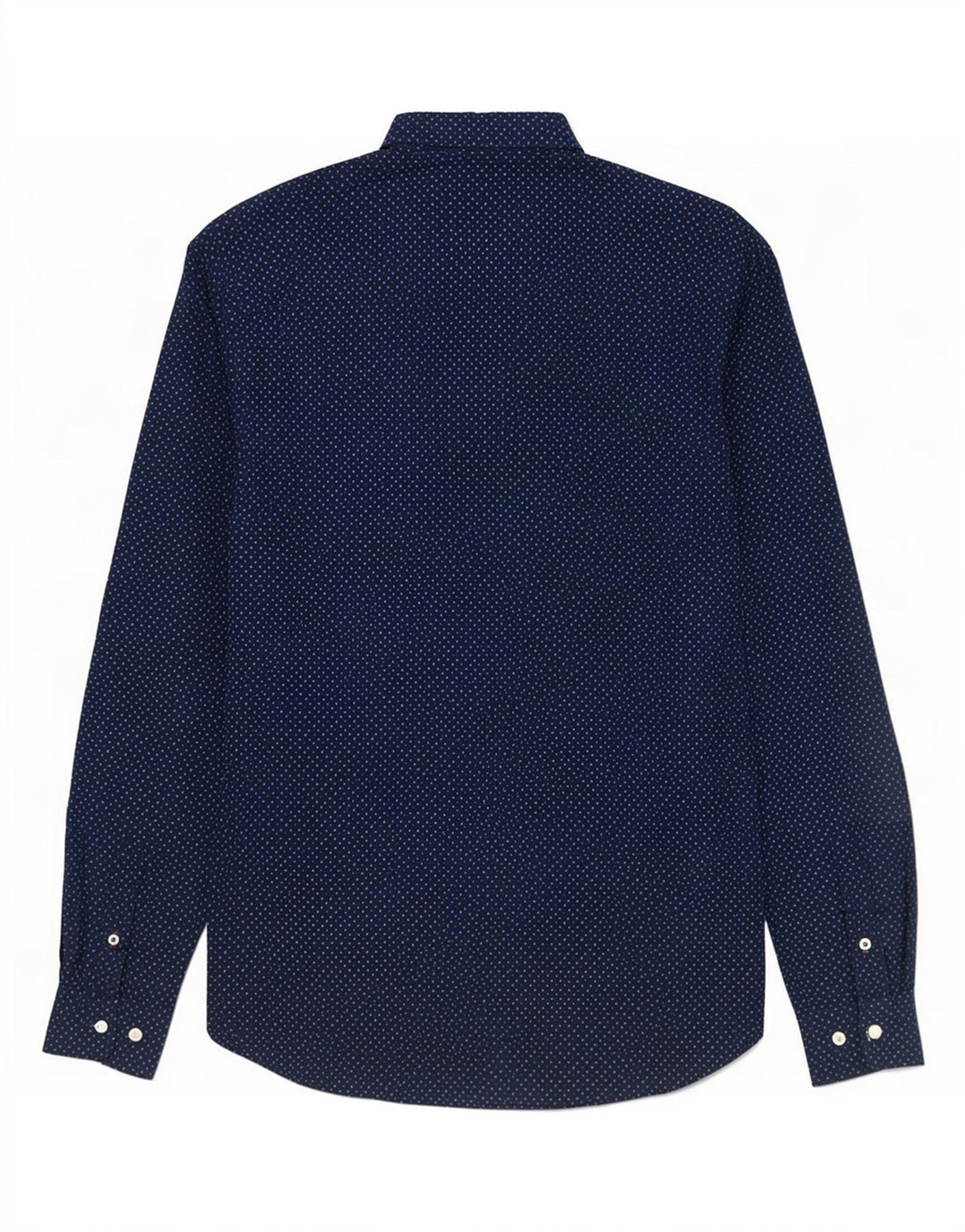Camisa masculina Jack & Jones média azul marinho algodão manchado