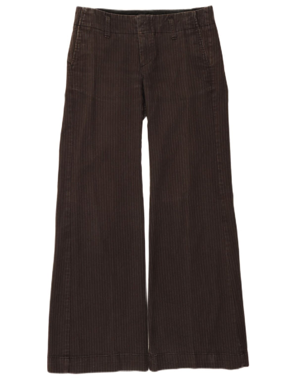 Calça Chino Flare Feminina Gap EUA 4 Pequeno W28 L30 Riscas Marrom