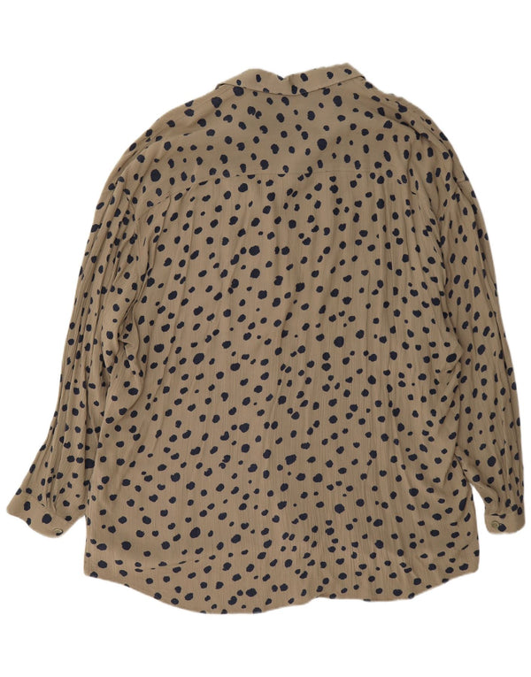 Blusa feminina Armani UK 20 2XL viscose manchada marrom