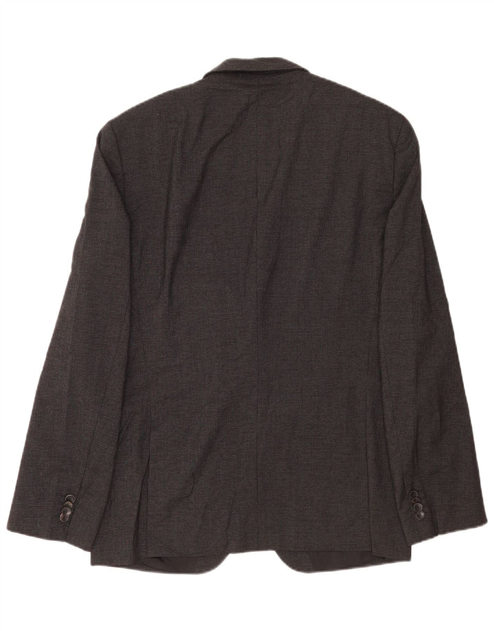 Jaqueta Blazer Masculina Hugo Boss com 2 Botões EU 52 XL Lã Virgem Cinza