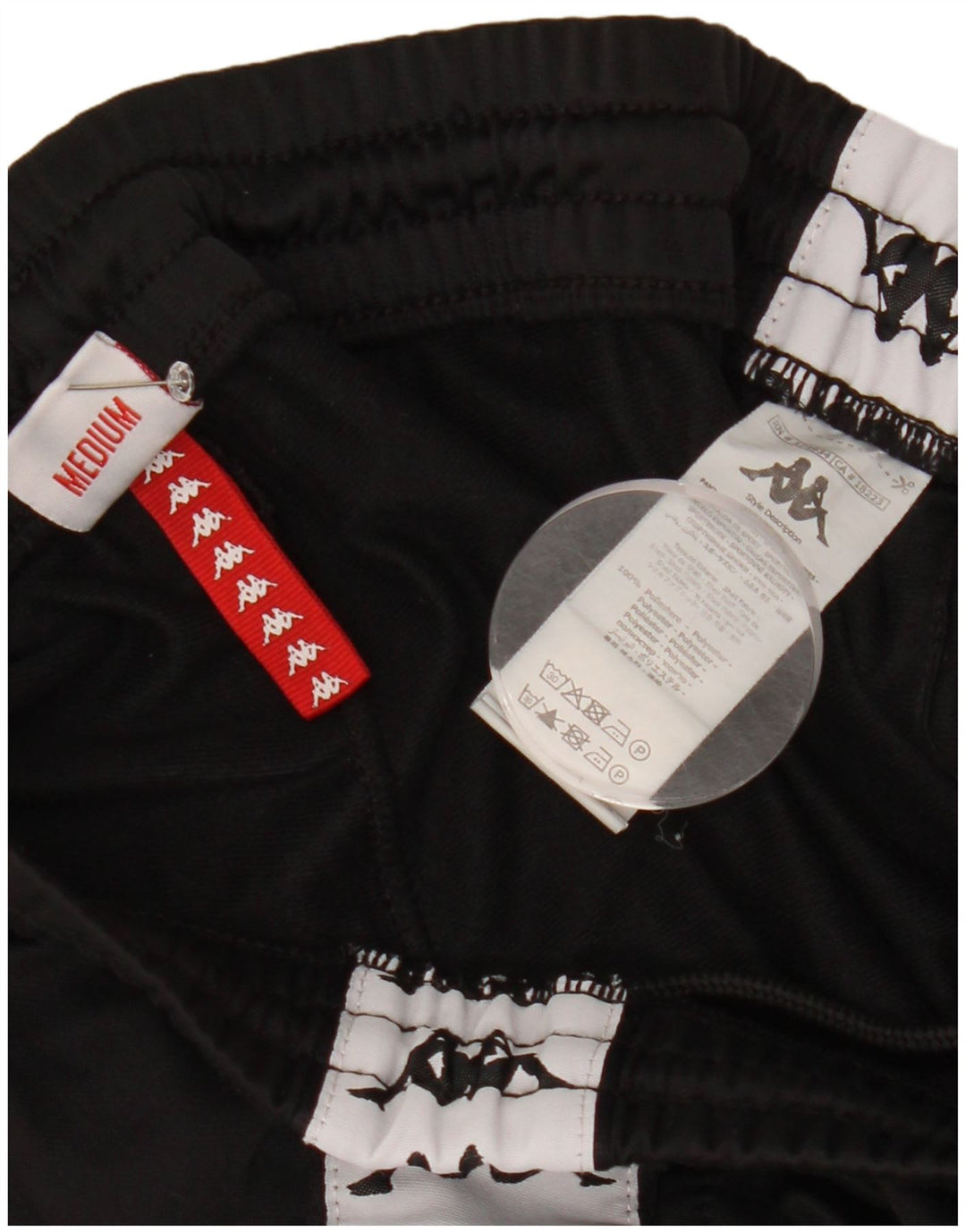 Kappa Mens Graphic Tracksuit Calças Joggers Médio Preto Poliéster