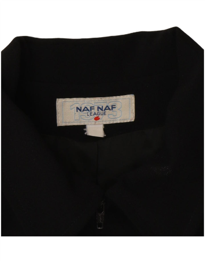 Jaqueta blazer feminina com zíper completo Naf Naf UK 10 poliéster preto pequeno