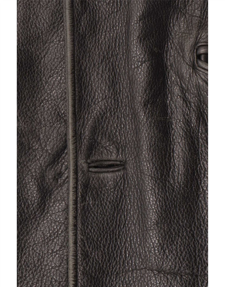 Jaqueta de couro masculina Angelo Litrico XL preta clássica
