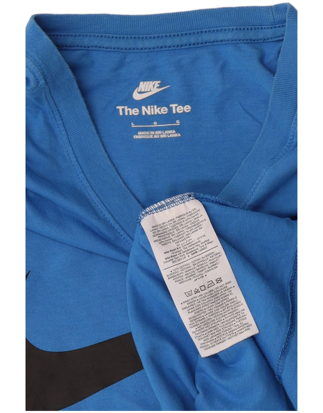 Camiseta Nike masculina gráfica top grande algodão azul