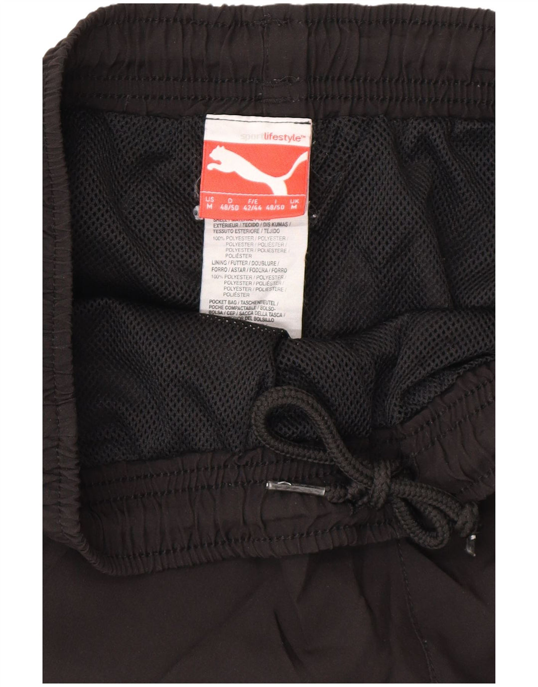 Shorts esportivos masculinos Puma médio preto poliéster