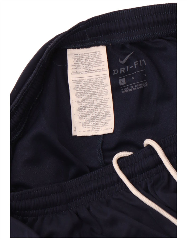 Calça de treino masculina NIKE Dri Fit grande poliéster azul marinho