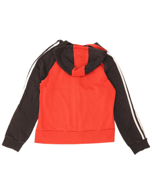 Suéter adidas feminino com capuz e zíper Reino Unido 14 médio vermelho colorblock algodão