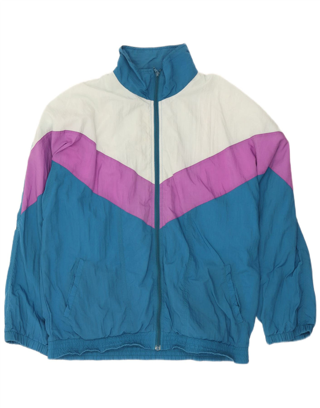 Casaco de treino masculino vintage XL azul colorblock