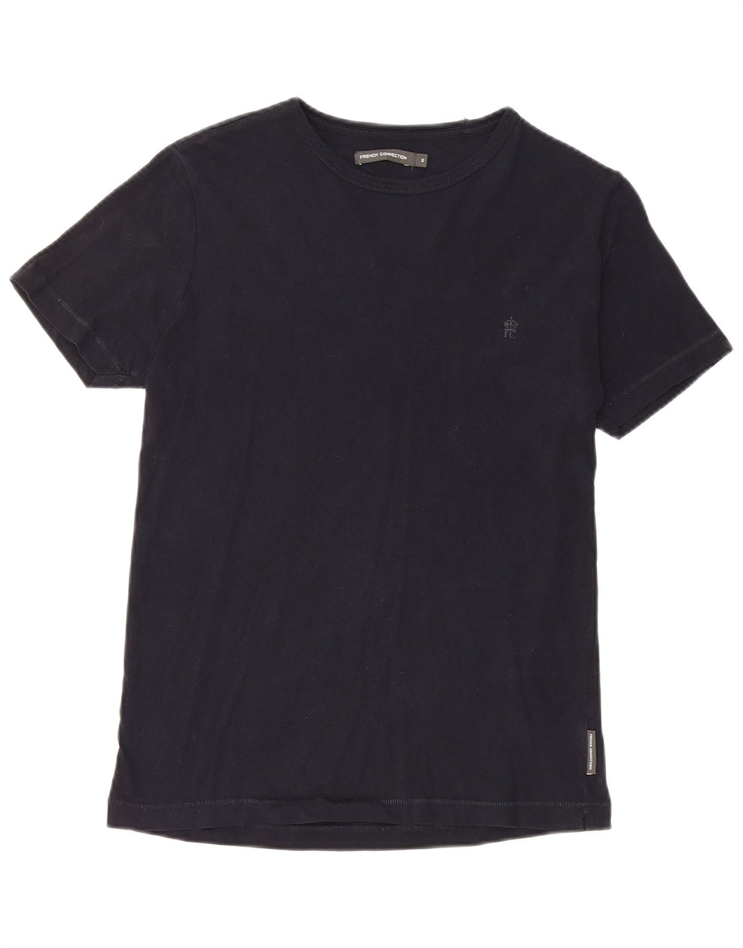 Camiseta masculina French Connection top pequeno algodão preto