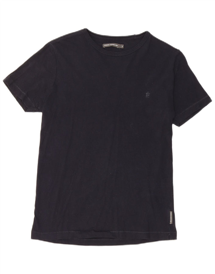 Camiseta masculina French Connection top pequeno algodão preto