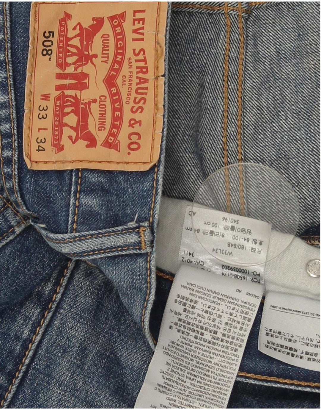 Levi's Masculino 508 Regular Tapered Jeans W33 L34 Azul Algodão