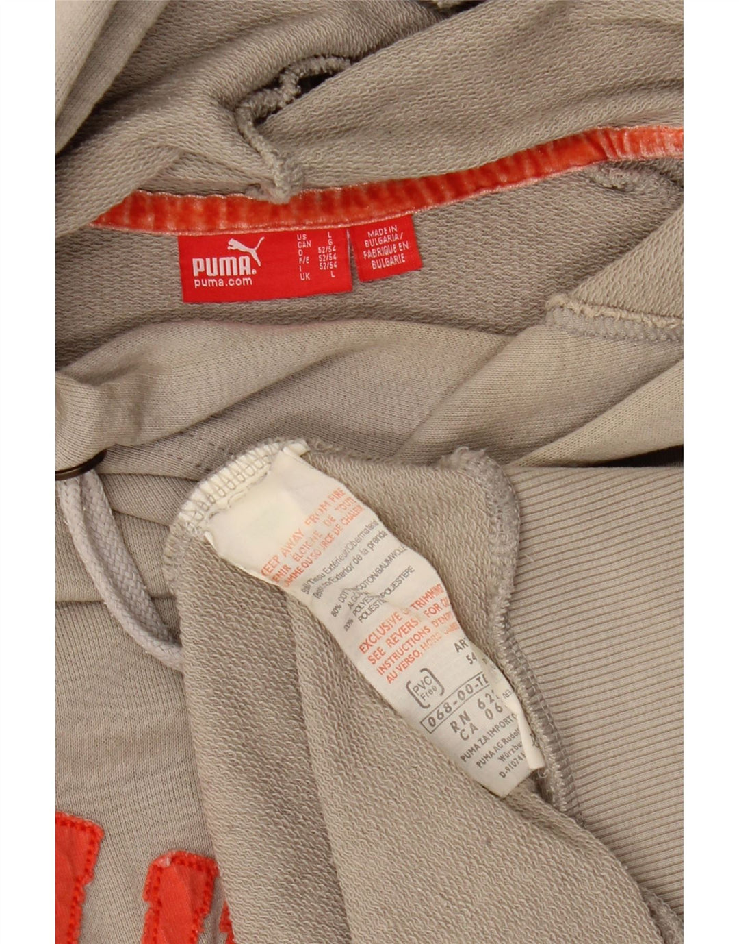 PUMA Mens Graphic Hoodie Jumper Grande Algodão Cinza