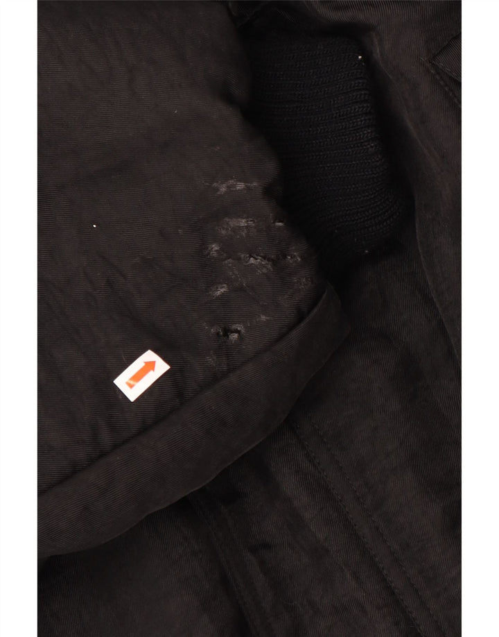 Jaqueta acolchoada masculina vintage folgada UK 38 preta média