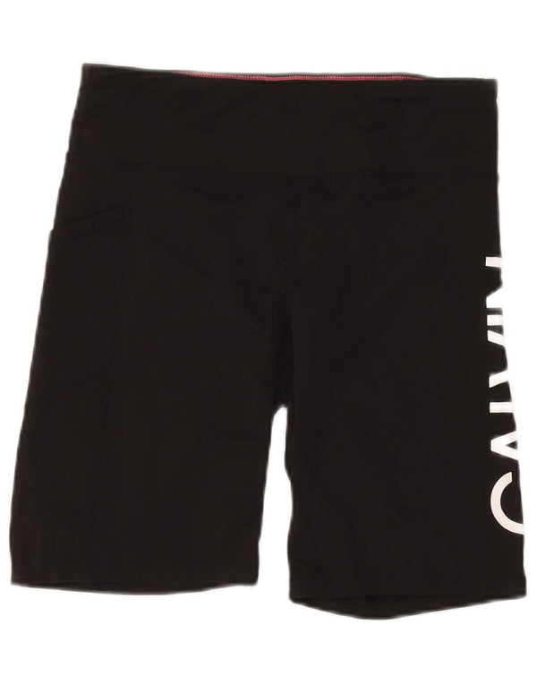 Shorts esportivos gráficos femininos Calvin Klein Reino Unido 14 grande preto nylon