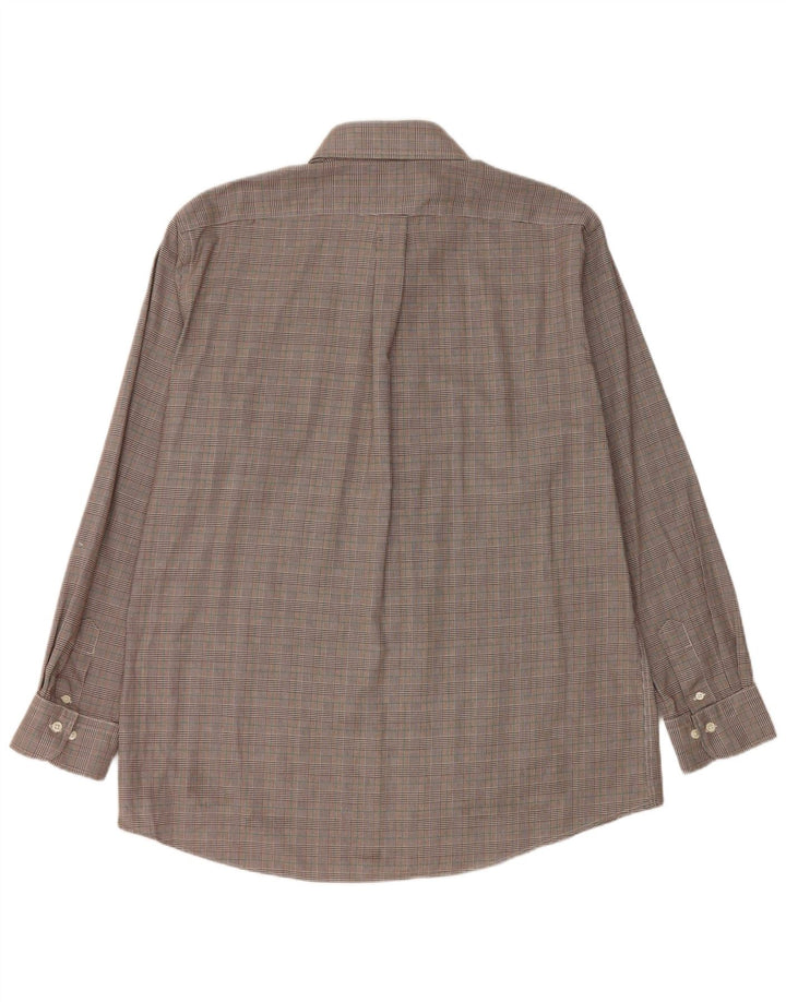 Camisa masculina Ralph Lauren tamanho 17 43 XL marrom houndstooth