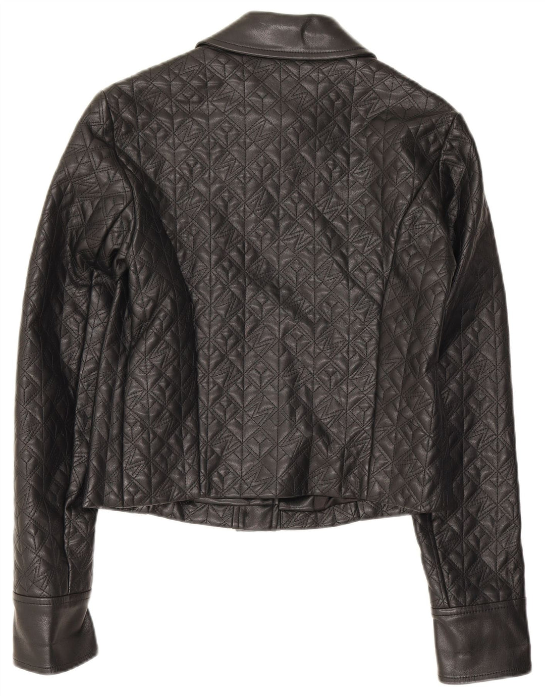 Jaqueta feminina de couro sintético Guess US 2 XS preto polietileno