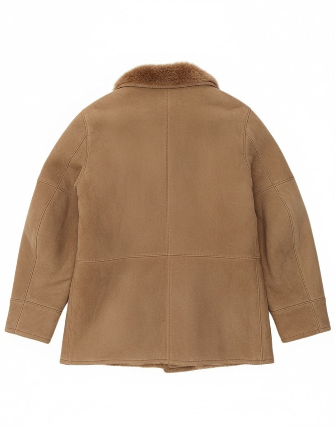 Jaqueta masculina vintage de shearling IT 52 XL marrom shearling