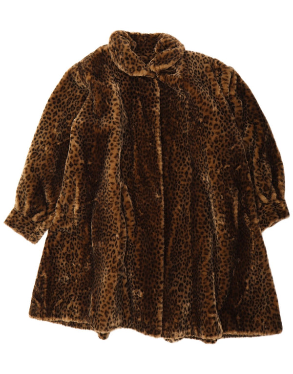 Sobretudo oversized feminino Michel Alexis EU 38 marrom médio com estampa animal