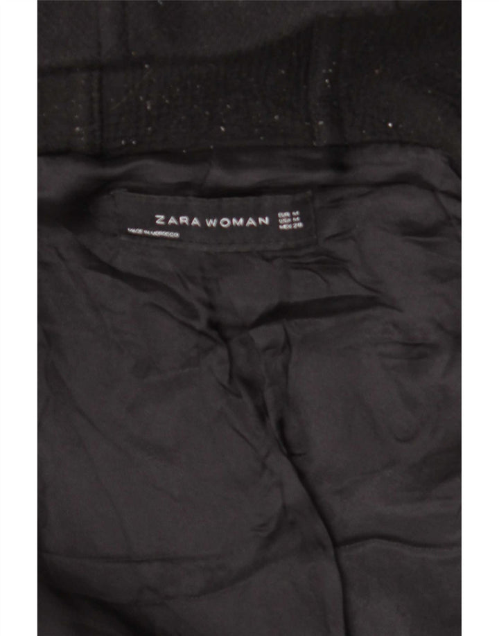 Jaqueta bomber feminina com capuz Zara Reino Unido 14 lã preta média