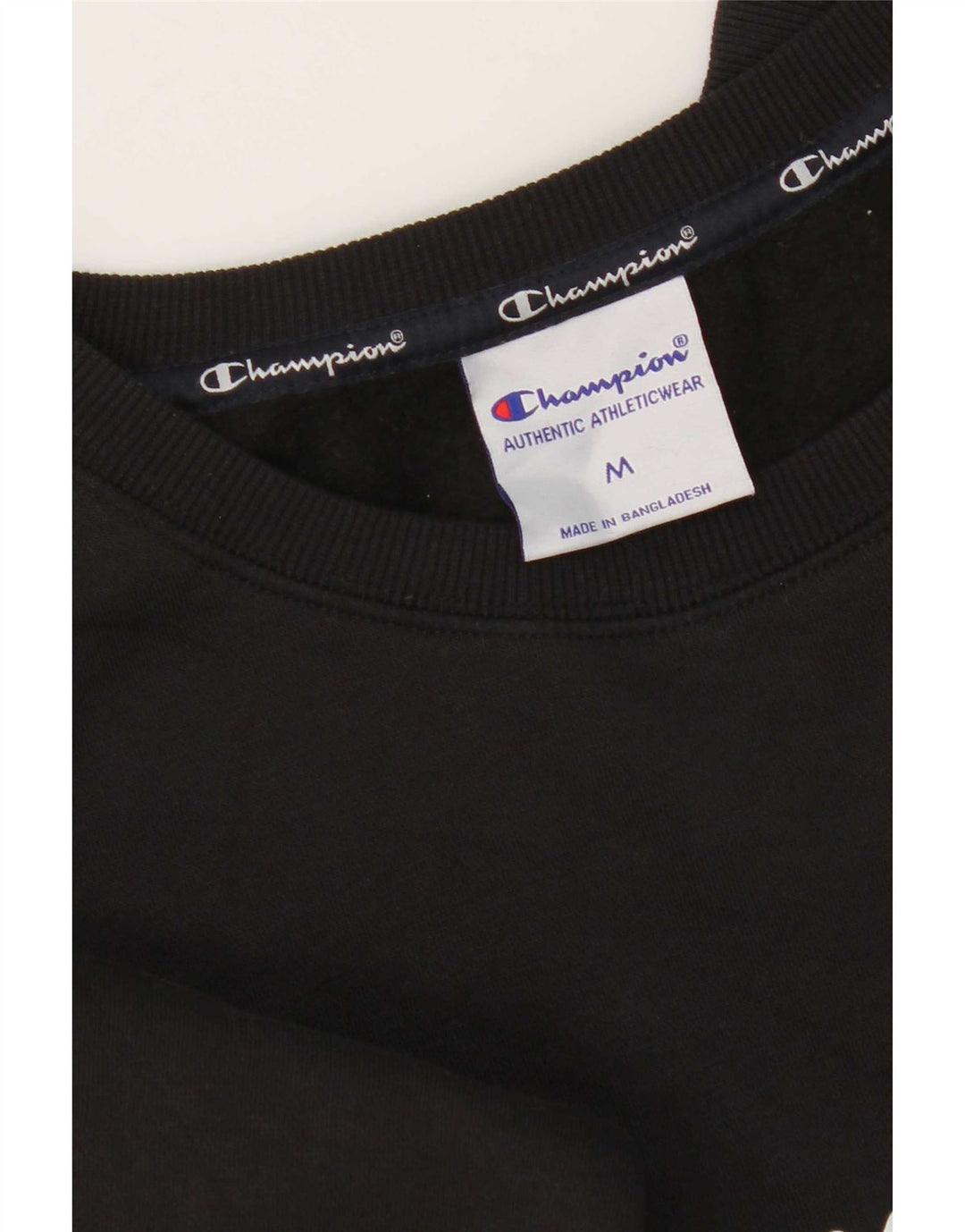 Champion feminino gráfico moletom jumper UK 12 médio algodão preto