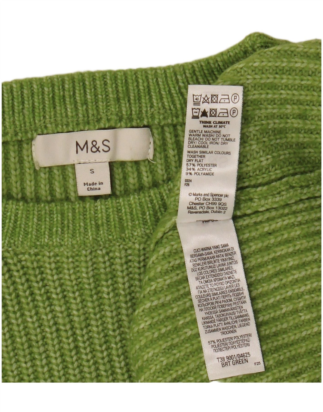 Suéter feminino Marks & Spencer com gola canoa e poliéster verde pequeno Reino Unido 10