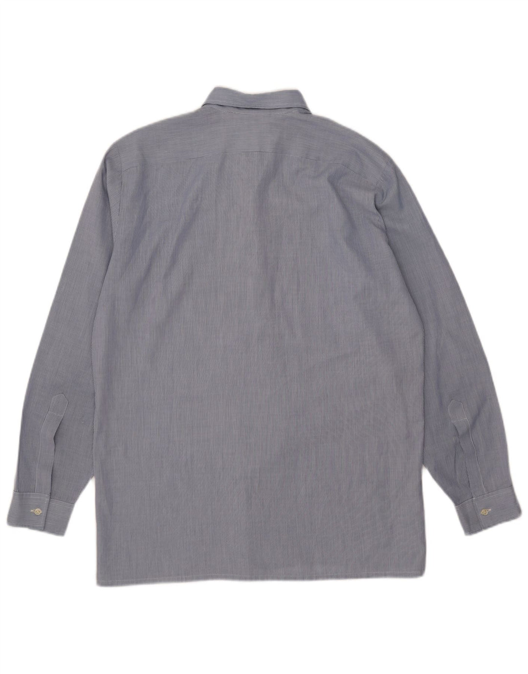 Camisa masculina Pierre Cardin poliéster risca de giz azul médio