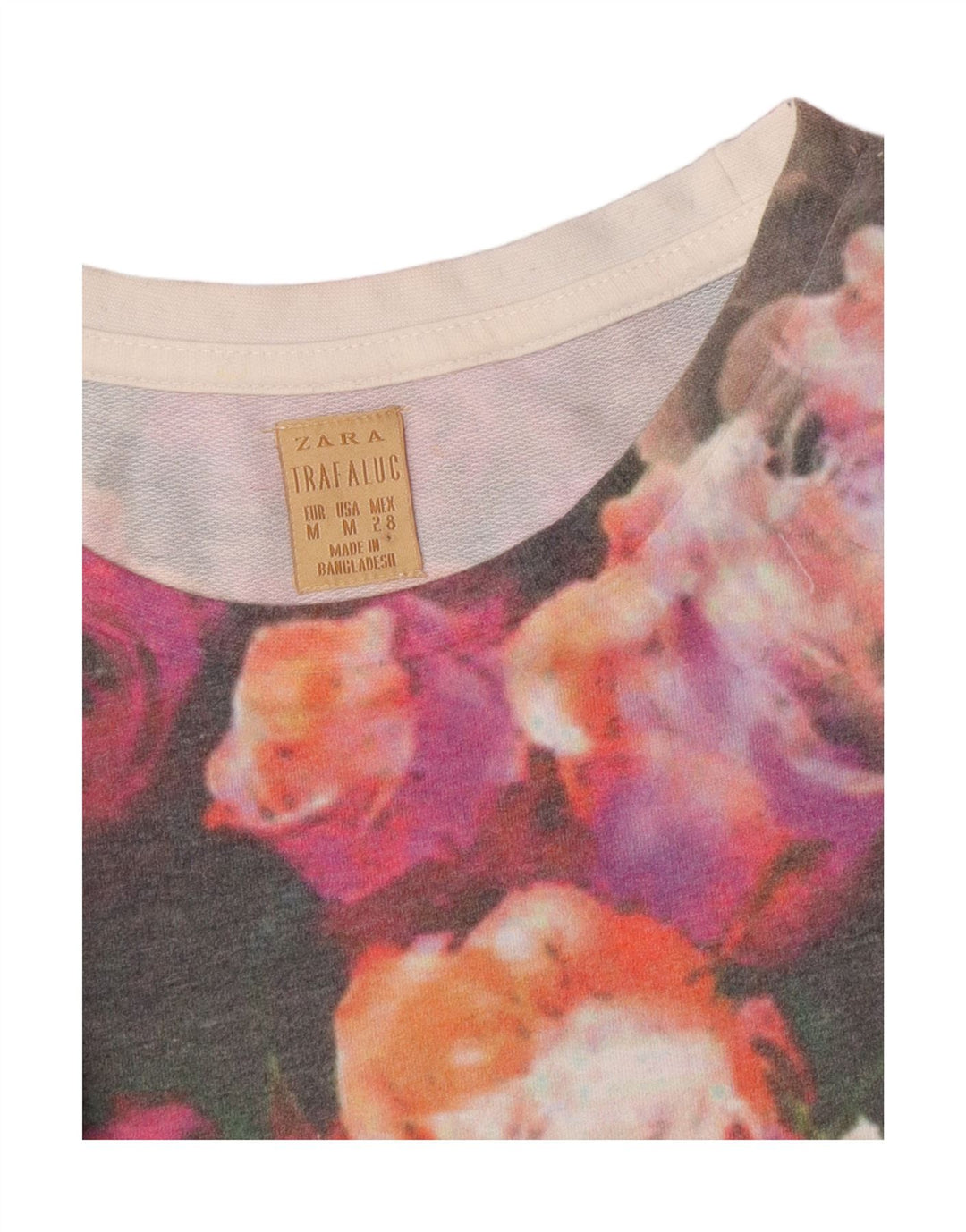 Zara Womens Trafaluc Moletom Jumper UK 14 Médio Multicolorido Floral