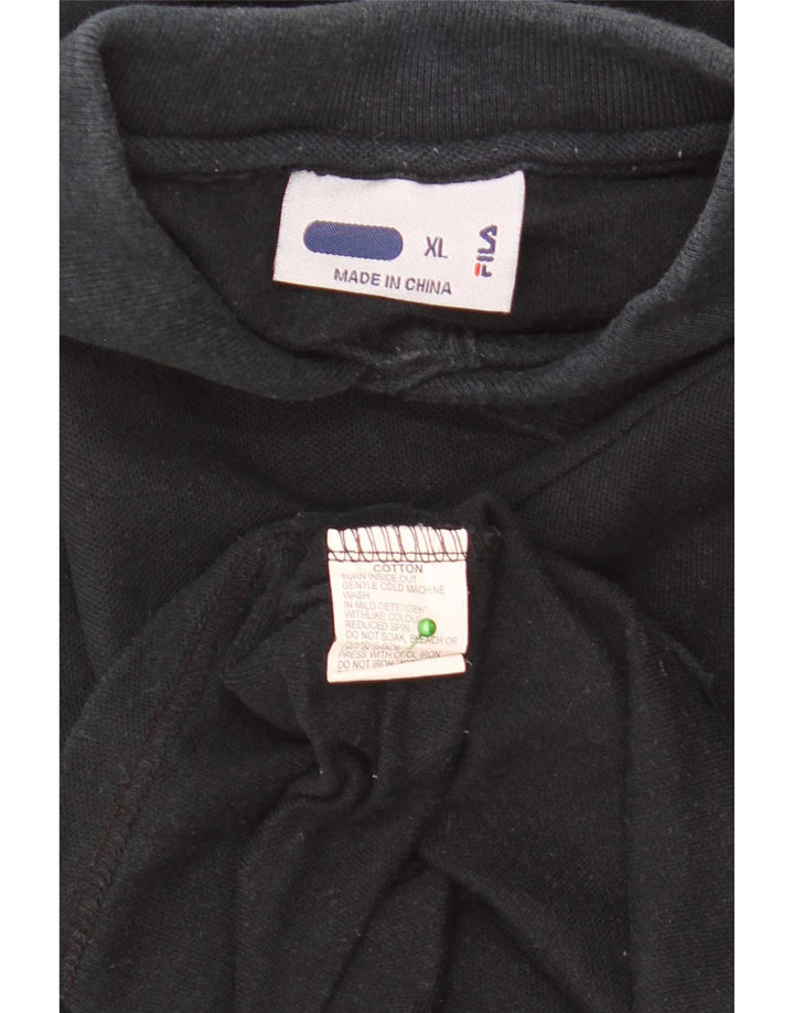 Camisa Polo Masculina Fila XL Algodão Preto