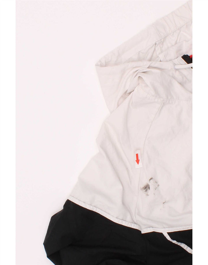 Jaqueta masculina Nike com capuz e moletom médio branco colorblock poliéster