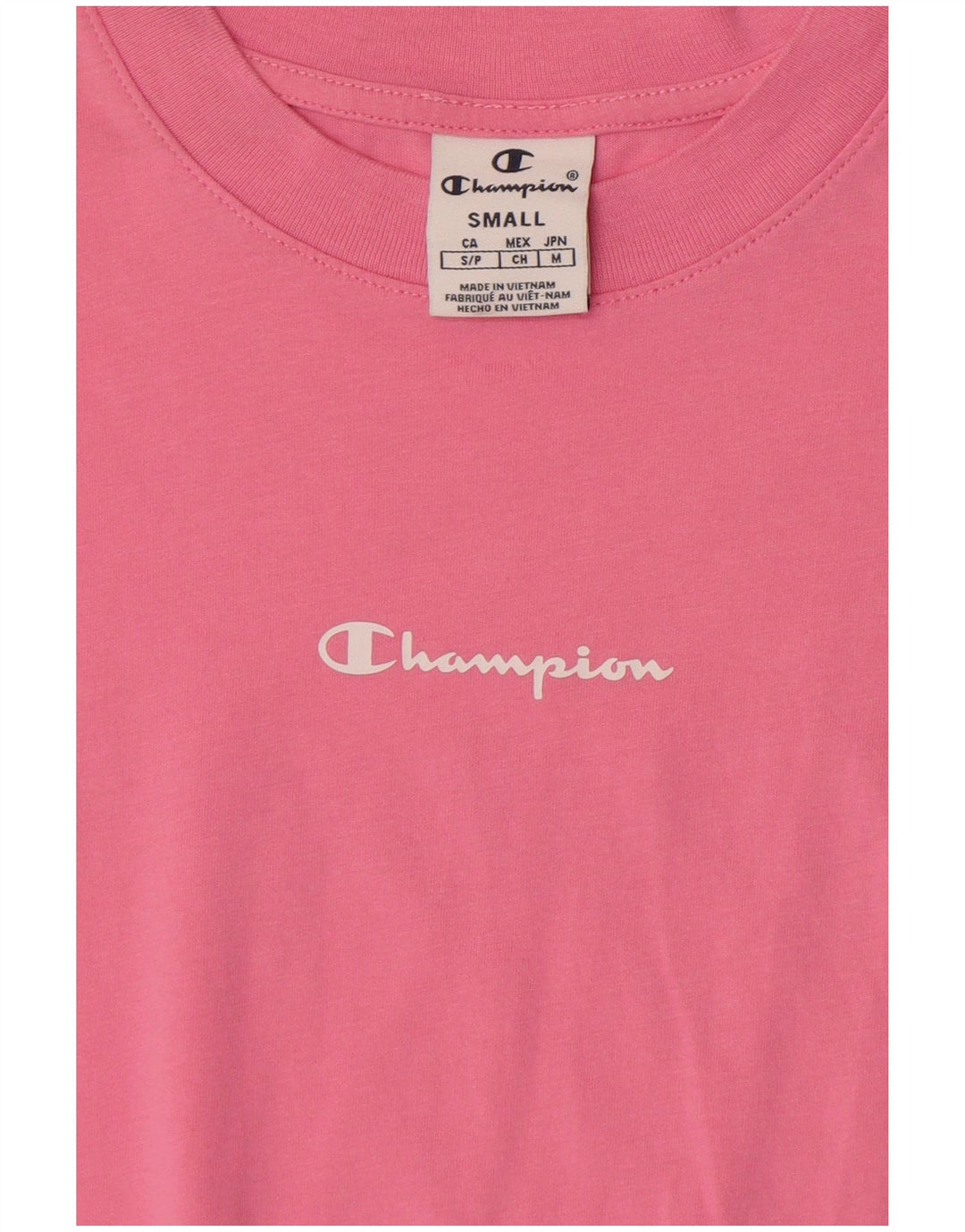 Camiseta masculina estampada Champion pequena rosa