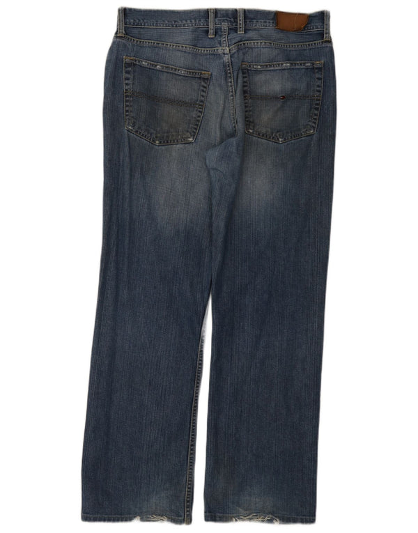 Jeans retos masculinos Tommy Hilfiger W34 L32 algodão azul