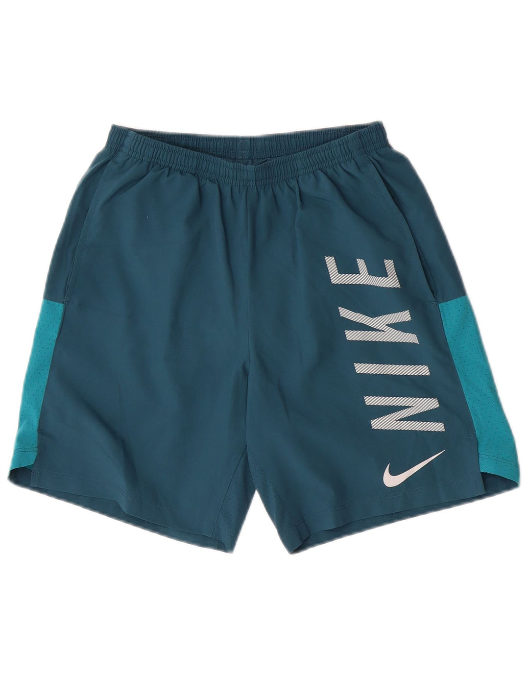 Shorts esportivos gráficos masculinos Nike Dri Fit, pequeno, verde, colorblock, poliéster