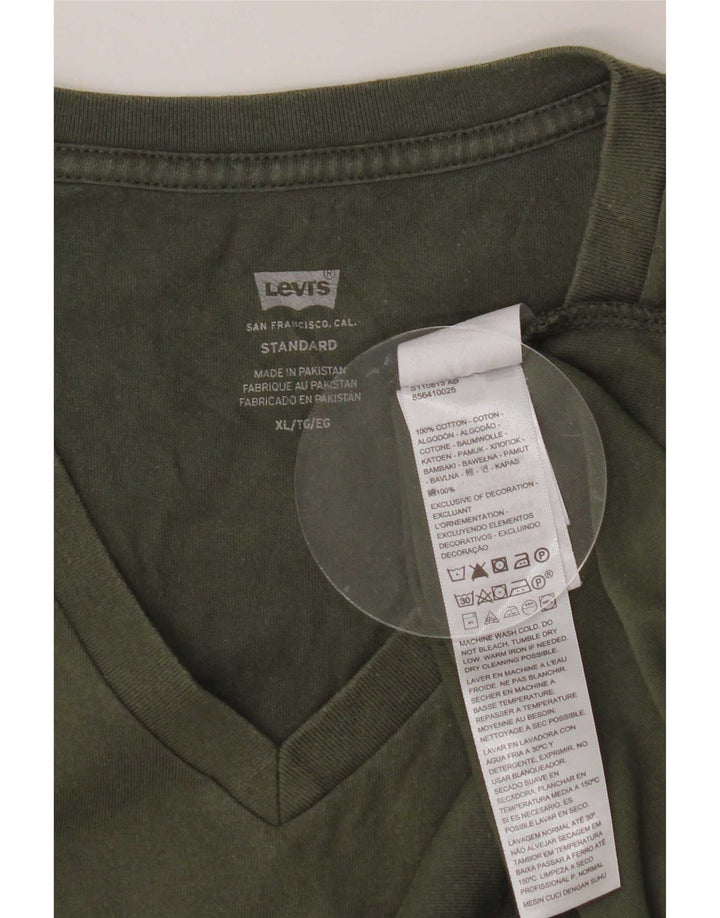 Camiseta masculina padrão Levi's Top XL algodão cáqui