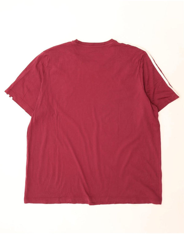 Adidas Mens Camiseta Top 2XL Algodão Borgonha