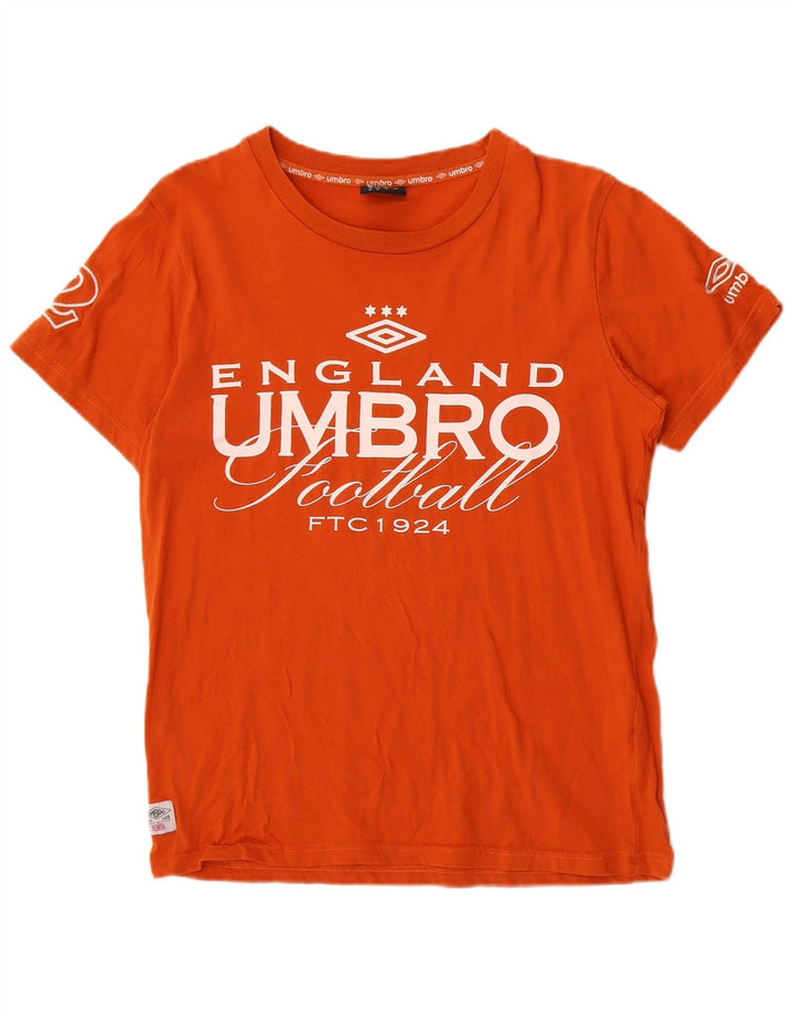 Camiseta masculina gráfica Umbro Top médio algodão laranja