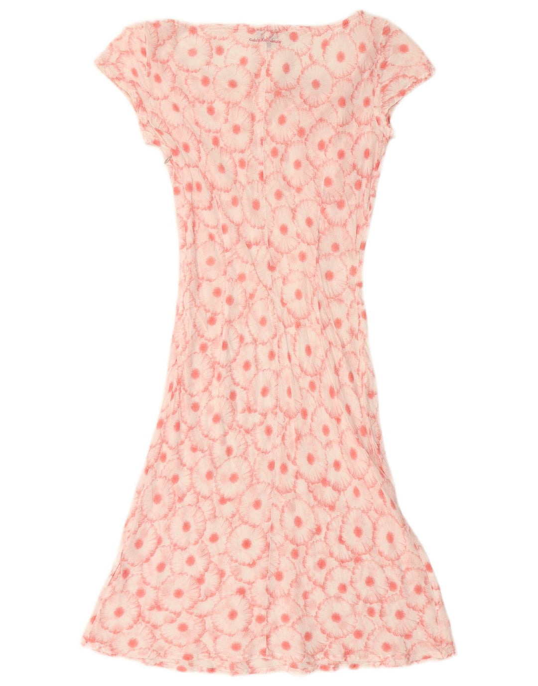 Vestido básico feminino CALVIN KLEIN Reino Unido 10 pequeno algodão floral rosa