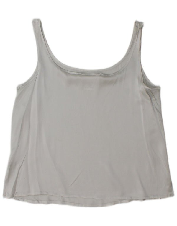 Escada Womens Vest Top IT 42 Medium Grey Silk