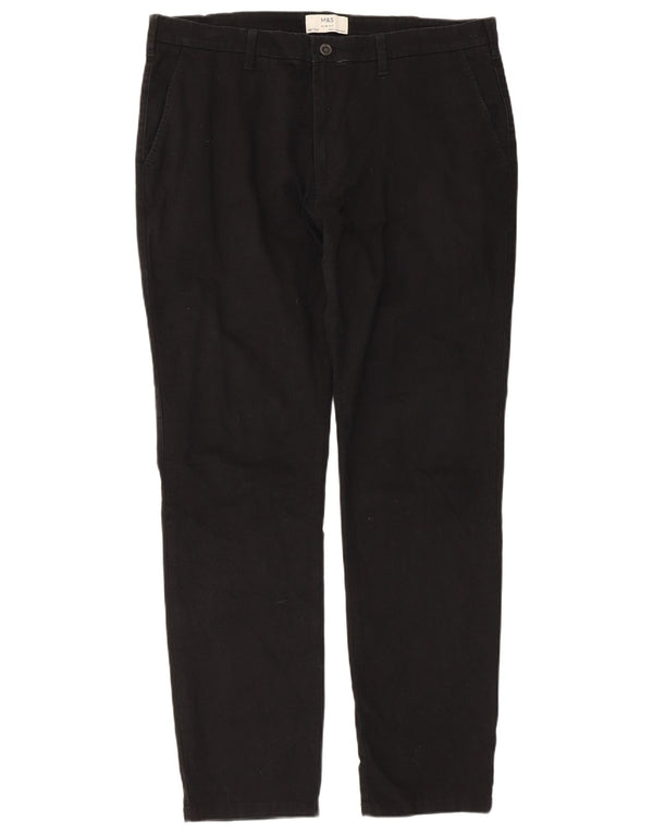 Calça Chino Masculina Slim Fit Marks & Spencer W38 L33 Algodão Preto
